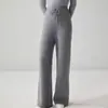 Pantalones casuales de punto de lana de cuatro cabos, sueltos y gruesos, para mujer, de cachemira de cabra, de pierna ancha, adelgazantes y de cintura alta, simples y elegantes