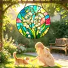El colgante de vidrio más vendido de Amazon, atrapasoles de lirio de los valles pintado a mano, adorno colgante decorativo para puertas, patios, ventanas y pasillos