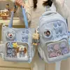 Mochila Fofa para Estudante Universitário, Mochila Escolar Estilo Universitário, Mochila Simples de Cor Sólida para Ensino Fundamental, Bolsa de Ombro Feminina