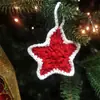Adornos Colgantes de Moda Sencilla Nuevos de Amazon Transfronterizos Adorno Navideño para Fiesta de Árbol de Navidad Estrella Decoración Festiva Hecho a Mano Tejido