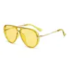 Nuevos Lentes de Sol Aviador para Mujer Europeos y Americanos Populares en Internet Moda Transfronteriza Gafas Retro de Montura Grande Gafas de Sapo para Hombre
