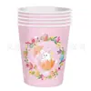 Decoración de fiesta de Conejo de Pascua nueva suministros mantel bandera para pastel vaso de papel charola de papel servilleta traje
