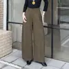 Pantalones casuales de pierna ancha de cintura alta para mujer, nuevo estilo de otoño, para ir al trabajo, cubre las caderas, holgados, adelgazantes, estilo old money, pierna recta, pantalones de pierna curva para mujer