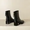 Botas de Caballero 43 Cabeza Cuadrada Caña Corta Botas Martin Comercio Exterior Botas Europeas y Americanas Patrón Cosido a Mano Nuevas Botas de Mujer Otoño e Invierno Tacón Medio Grueso 32