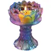 Portavelas de Mantequilla de Colores para Lámparas, Portavelas Alto para Lámparas de Buda, Portavelas de Loto, Portavelas de Vidrio
