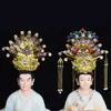 Estatua Divina de Anciana Negra Hu Sanyei Taonai Corona de Fénix Abuela de Taishan Niangniang Guanyin Estatua de Buda Tocado Corona de Cabeza Sombrero