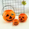 Linterna de Calabaza de Halloween Portátil Tarro de Dulces de Calabaza Accesorios para Actuaciones Infantiles Cubo de Calabaza Luminoso Decoraciones con Tapa
