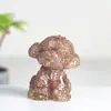 [Teddy de Vestir] Enfeites de filhote de vestir Desktop adoráveis decorativos produção de resina e cristal natural