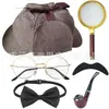 Chapéu de Detetive Sherlock Holmes com Aba Dupla, Lupa, Adereços de Decoração para Cosplay, Conjunto de Pipa - Mais Vendido Internacionalmente