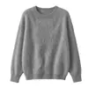 Novedades para Otoño/Invierno 26: Suéter básico de polar con cuello redondo, jersey de polar de cachemira de seda de mora, suéter de lana de corte holgado
