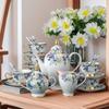 Conjunto de Café Xiangjia Pintado a Ouro Estilo Europeu Porcelana Fina de Alta Qualidade Requintado Xícara e Pires para Café Preservador da Saúde Conjunto Caixa de Presente