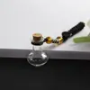 Colgante de Botella de Aceite Esencial de Perfume, Llavero de Botella de los Deseos, Tapón de Corcho en Forma de Corazón, Botella Pequeña de Vidrio, Colgante para Bolso, Cuerda Trenzada