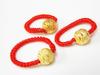Cuerda Roja Tejida a Mano Cuentas Doradas Mate Cuentas de Transferencia Anillo Cuentas Redondas que Conservan el Color Anillo Chapado en Oro Anillo