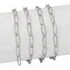 Corrente Retangular Achatada em Formato de O de Aço Inoxidável Pulseira Colar de Joias Acessórios para Roupas DIY Feita à Mão Atacado Transfronteiriço