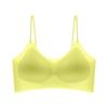 Lindo Sutiã Feminino Costas Finas Ultra-fino Para Seios Pequenos Push-up Tipo Colete Sem Aro de Aço Alça Única Tubo Top Peça Única Com Bojo Fixo Sutiã Fino