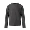 Camiseta Lisa de Manga Longa Cor Sólida Estilo Americano 11Kn para Homens e Mulheres, Corte Solto, Lyocell Secagem Rápida Antibacteriana Gola Redonda Camada Base
