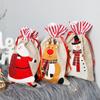 Transfronterizo en stock Suministros para decoración navideña Bolso de mano con bordado tridimensional de lino Bolsa de regalo para niños Bolsa de dulces Bolsa de almacenamiento