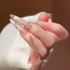 Manicura Pura Hecha a Mano Fina Perro 4.0 Parche de Uña de Manicura Larga Parche de Uña Acabado Uña Falsa Portátil Desmontable