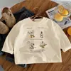 Camiseta de manga larga para niños, nuevos estilos de primavera y otoño, tops de moda para niños y niñas, camiseta interior de dibujos animados casual y versátil