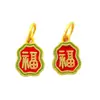Esperando el colgante de charm de oso de dibujos animados color oro arena tradicional para pulsera o collar DIY, accesorio versátil estilo chino al por mayor