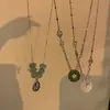 Nuevo Collar con Hebilla de Jade de Paz Estilo Chino Tendencia Ins Diseño de Nicho Sentido de Alta Gama Cadena para Clavícula Estilo Chino Cadena para Mujeres