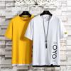 Camiseta de Manga Corta para Hombre 2026 Verano Estilo Hong Kong Moderna Ropa de Algodón Puro Atuendo de Primavera para Pareja Holgada Moderna Marca Moda de Manga Media para Hombre