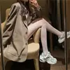 Medias de Encaje de Malla Medias Blancas Finas para Mujer Anti-Desgarro Ultradelgadas Medias JK Pantimedias Talla Grande Seda Blanca Seda Negra Una Pieza
