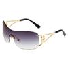 Gafas de sol sin montura de una sola pieza de nueva moda transfronteriza Y2K cámara callejera adelgazantes anti-ultravioleta