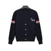 Cárdigan de Punto a Rayas de Color Contrastante de un Solo Botón para Mujer 2026 Otoño e Invierno Nueva Moda Casual Versátil Ropa Exterior Top de Manga Larga