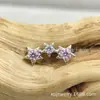 Brincos de Liga de Titânio Astmf-136 com Zircônia Três Estrelas Titânio G23 Rosca Interna Brincos de Zircônia Joias para Piercing Cabeça