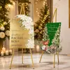 Suporte de Exibição Intercambiável Personalizado em Forma de Laço Dourado Suporte de Boas-Vindas para Casamento Suporte de Exibição de Cartazes para Feriados