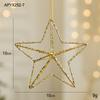 Nuevas decoraciones de bolas de Navidad tridimensionales de hierro con polvo dorado, colgantes para árbol de Navidad, suministros para la disposición de la atmósfera decorativa