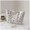 Bolsa Tote de Moda Artística Europeia e Americana para o Dia a Dia com Alça Única Floral Elegante Estampada Nova Primavera Grande Capacidade