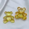 Cuentas sueltas de medio oso bañadas en acrílico, hechas a mano, para hacer tú mismo, accesorios directos de fábrica, cuerda para el cabello, cuentas transparentes de gelatina.
