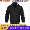 Jaqueta de beisebol masculina tamanho europeu, casaco casual para primavera e outono, gola alta de cor sólida, com zíper, vestuário masculino, comércio exterior transfronteiriço