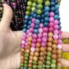 Pedras de Turmalina Otimizadas em Contas Redondas, Pedra do Sol Laranja, Fosforita Roxa Lavanda, Contas de Fosforita Azul, Contas Soltas para Artesanato Venda por Atacado