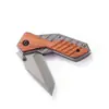 Cuchillo Plegable para Exteriores Más Vendido Transfronterizo, Cuchillo para Exteriores con Mango de Madera de Acero Inoxidable, Cuchillo Plegable Multifuncional para Acampar y Defensa Personal