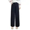 Pantalones Casuales de Pierna Ancha con Drapado Adelgazante de Cintura Alta para Mujer, Versátiles, Rectos, Sueltos, Personalizados de Otoño