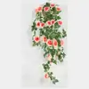Simulación Guirnalda de Flores de Rosa Flor Falsa Guirnalda Colgante de Pared Decoración de Pared Guirnalda de Flores Planta Colgante de Plástico Cesta Colgante Planta Falsa Sala de Estar
