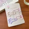 Paquete de 4 Rosa Morado Fantasía Dulce Cremoso Básico Gota Aceite bb Pin Pasador Todo-partido Flequillo Pinza para el Cabello de Niña