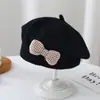 Boina de bebé de estilo coreano de otoño e invierno, gorro de punto de moda para niña, gorro de lana de pintor suave para niños