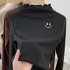 Camiseta Interior Térmica Casual de Manga Larga para Niña, Otoño Invierno, Nueva Tela Térmica, Cuello Medio Alto con Volantes