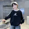 Tallas Medianas y Grandes para Niños 2026 Nuevo de Moda Genial con Rayas Manga Larga Cuello Redondo Estampado de Letras Sudadera Otoño Casual Atractivo Elegante