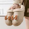 Pantuflas de Algodón de Invierno para Niños y Niñas Cálidas Plus Terciopelo EVA Impermeables Desmontables para Padres e Hijos Niños Grandes y Medianos Zapatos de Algodón para Bebé