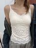 Outono e Inverno Feminino Costas Bonitas 6882 # Camisola Termostática de Renda Francesa com Alças Finas Sexy e Decote V com Amarração na Taça.