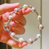 Conjunto de Pulseira e Colar de Pérolas Shijia Roxo-Taro Fragrante Branco Frio de Alta Qualidade