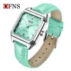 Reloj Cuadrado Ofns, Luminoso, Resistente al Agua, Reloj de Alta Gama para Mujer con Correa de Cuero, Calendario, Reloj de Cuarzo Ligero para Hombre para el Viaje Diario