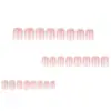 Uñas Portátiles Rosa Pastel Estilo Francés Sencillas, Uñas Postizas Cuadradas Cortas, Arte de Uñas Popular Transfronterizo, Uñas Falsas
