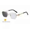 2026 Nuevas Gafas de Sol Poligonales de Colores sin Marco de Moda Europea y Americana para Mujer, Gafas de Sol Personalizadas de Moda con Pedrería para Mujer, Transfronterizo