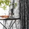 Dropshipping Transfronteiriço Estilo Coreano Cortinas Transparentes Pretas Onduladas de Renda Sala de Estar Quarto Varanda Cortina Partitionadora Transparente Blackout Pronta